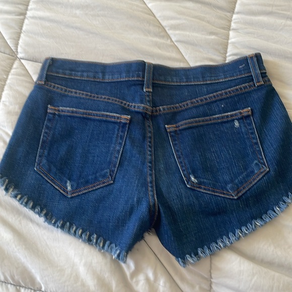 L'AGENCE womens blue denim gold metallic Zoe Le Vintage shorts size 26 NWOT - Picture 3 of 8